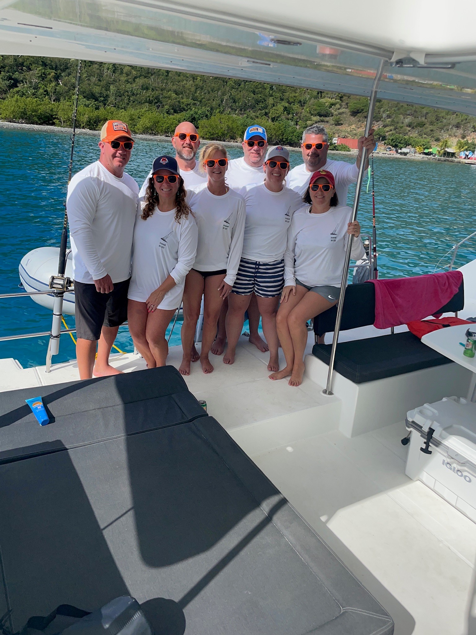 Captain Gregg and his 7 Mates! BVI Yacht Charters